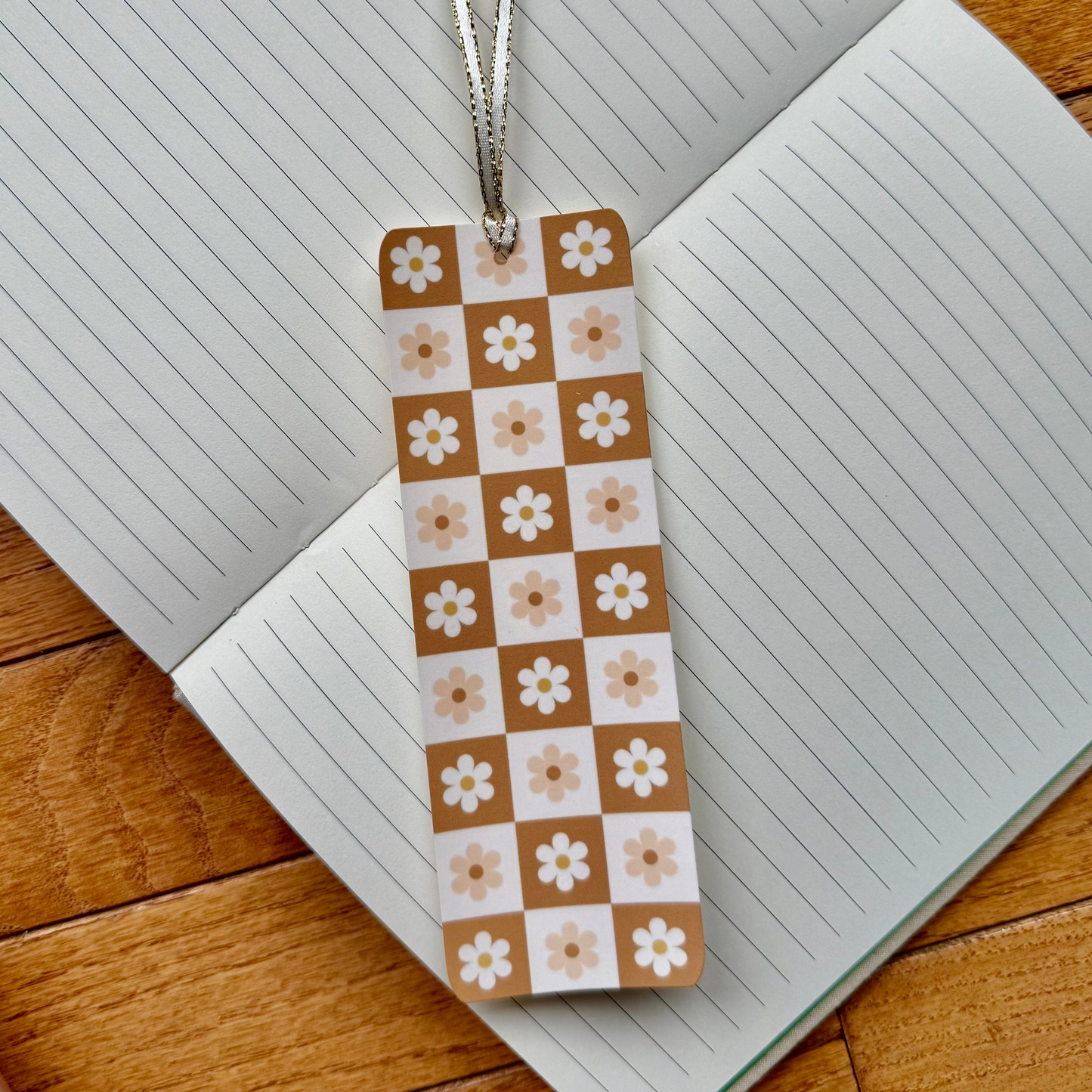 Floral Checkered Bookmark